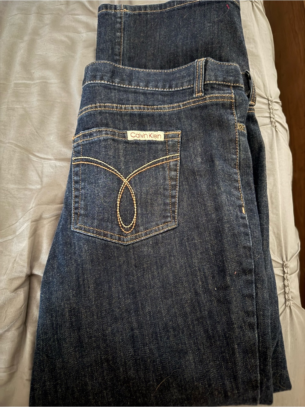 Calvin Klein Women's Dark Indigo Straight-Leg Jeans